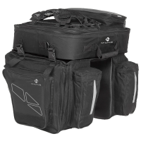 Сумка на багажник M-Wave Amsterdam Triple, штаны, 62 л, 3в1, 34x46x21см, черно-серая