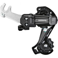 Задний переключатель 6/7ск. Shimano Tourney TY200 GS, крюк сред. черный