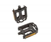Педали, пласт. с шарик. подш. с отражат. черные