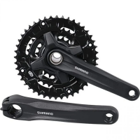 Система шатунов 3ск. 40T Shimano Altus MT210-3, 27ск. 40/30/22T, 175мм, интегр. вал, черная, инд.уп.
