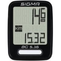 Велокомпьютер Sigma BC 5.16, 5 функций, проводной, черный