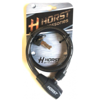 Велозамок Horst, 10x650мм автом. на ключе черный