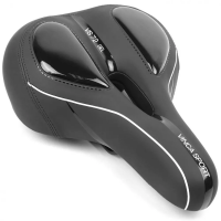 Седло Vinca Sport VS-72, комфортное с фонариком, гель, 280x200мм, черное
