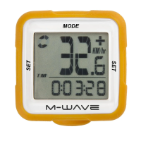 Велокомпьютер M-Wave XIV Silicone, беспров., силикон. корпус, оранжевый