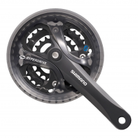 Система шатунов 3ск. 48T Shimano Acera M361, 21-24ск. 48/38/28 170мм смен. зв. черная инд. уп.