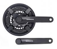 Система шатунов 3ск. 42T Shimano Tourney TY301, 150мм, Кв, 42/34/24, с защитой, черн.