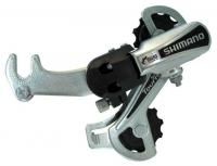 Задний переключатель 6ск. Shimano Tourney TY21, GS, крюк, серебр