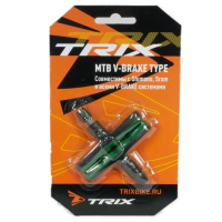 Тормозные колодки ободные Trix, 70мм, черный/зелёный