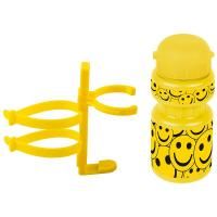 Фляга Ventura Kids, 0.3л, пластик. желтая "смайл"+держатель