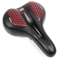 Седло Vinca Sport VS-127, 265x200мм, гель, черный/красный