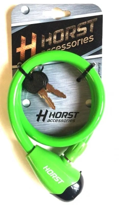 Велозамок Horst, 12x650мм автом. на ключе зеленый