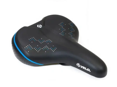 Седло Velo Plush VL-6393, комфорт, 265x213мм, вакуумное, синий/черный