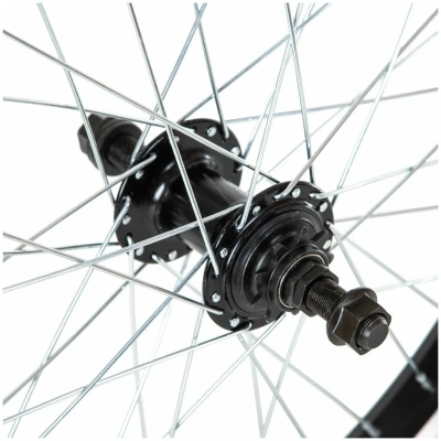 Колесо в сборе 20" заднее, для BMX, дв. ал..обод 36 отв, втулка SF-B17R ал., гайка 14мм ось