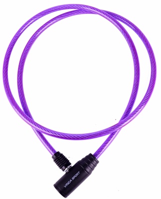 Велозамок Vinca Sport, 8x1200мм, фиолетовый тросик