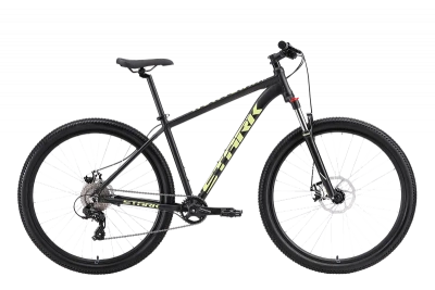 Велосипед Stark Hunter 29.2 D 2024, черный/зеленый неон, 18"