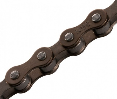 Цепь 1ск. KMC S1 Wide Brown, 1/2"x1/8", 112зв. 8,6мм, с замком в пластик. коробке