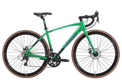 Велосипед Stark Peloton 700.4 D 2024, зеленый/черный, серый, 18"