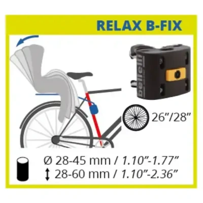 Детское кресло Bellelli Summer B-Fix Relax, на подсед. трубу, TUV, оранжевый