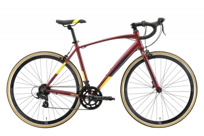 Велосипед Stark Peloton 700.1 2023, темно-красный/никель, 18"
