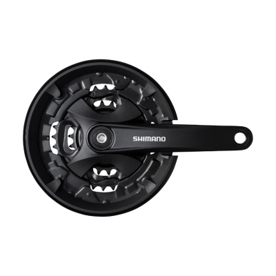 Система шатунов 3ск. 40T Shimano Altus MT101, 170мм, 40/30/22T, под квадрат, с защит, с болтами, цв.