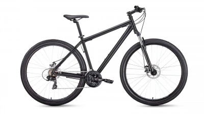 Велосипед FORWARD SPORTING 29 2.1 disc (29" 21 ск. рост. 19") 2021, черный матовый/черный