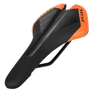 Седло Zeus Z-1014 MTB Sport, 268x140мм, анатомическое, черный/оранжевый