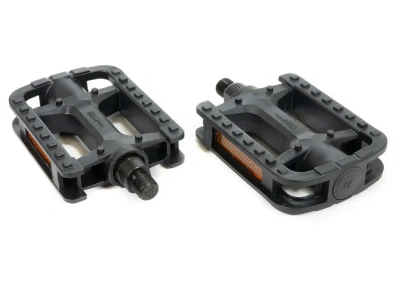 Педали Trix TX-826 Classic, пластик, 112x78мм, резьба 1/2", с шипами, черный