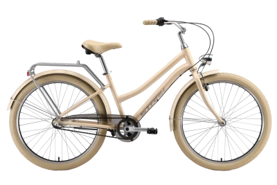 Велосипед Stark Comfort Lady 2025, персиковый матовый/светло-лиловый, 14.5"