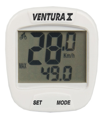 Велокомпьютер Ventura Х, 10 ф-ций, белый