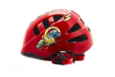 Велошлем детский Vinca Sport VSH-8, IN-MOLD, с регулировкой, S(48-52см), красный, "машинки"
