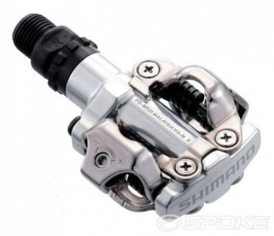 Педали контактные Shimano M520, алюм. ось Cr-Mo 380г серые инд.уп.