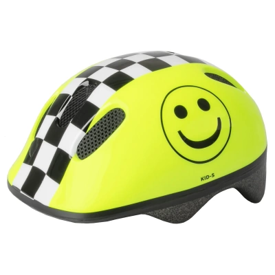 Велошлем M-Wave Smile Kid, XS, с сеточкой 6отв. 46-52см, черно-желтый