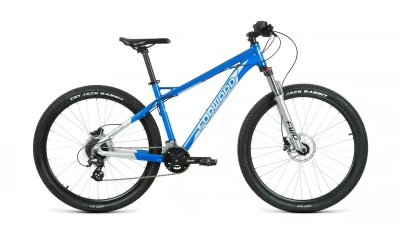 Велосипед FORWARD QUADRO 27,5 3.0 disc (27,5" 16 ск. рост. 17") 2021, синий/серебристый