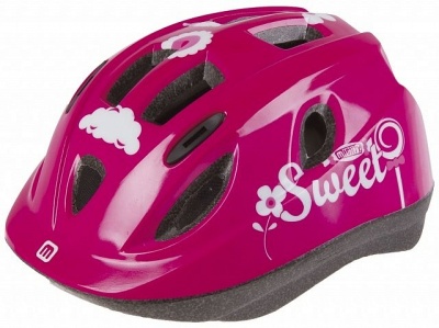 Велошлем M-Wave Junior Sweet, с сеточкой 12отв. Inmold 48-54см, розовый