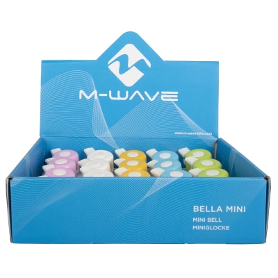 Звонок M-Wave, сталь мини цвета в ассорт. (пастель) белый корпус