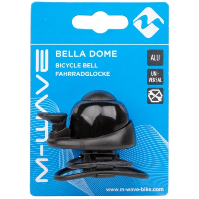 Звонок M-Wave Bella Dome, 360°, мини, на резинке, алюм./пластик, черный