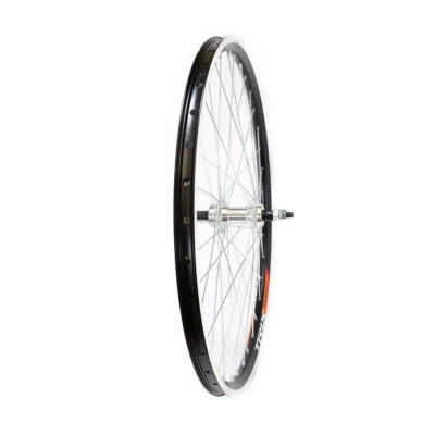 Колесо в сборе 24" заднее, Trix, дв. ал. обод, вт. алюм., трещ., гайки под V-br, AV 19.4x21.4, черн.