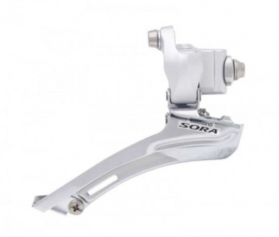 Передний переключатель 48-52T Shimano Sora 3400, 2 ск., ниж.тяга, верх. хомут 34.9мм