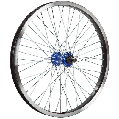 Колесо в сборе 20" заднее, для BMX, дв. ал..обод 48H, SF-B17R ал., гайки, ось 14мм, промподш.
