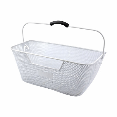 Корзина M-Wave, задняя 41x31x16см сталь на багажник с ручкой белая