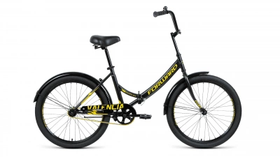 Велосипед FORWARD VALENCIA 24 X (24" 1 ск. рост. 16") 2021, черный/золотой