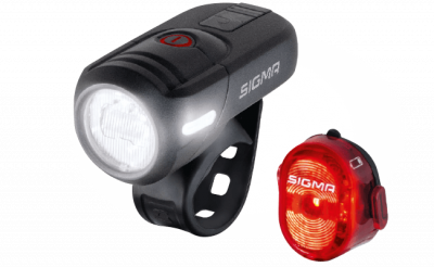 Комплект фонарей Sigma, Aura 45 люкс, Osram LED, 2 режима USB / Nugget II RL 3 режима USB