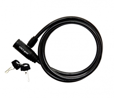 Велозамок Vinca Sport, 8x1200мм, чёрный тросик