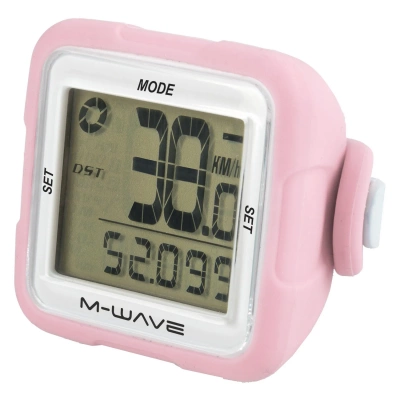 Велокомпьютер M-Wave XIV Silicone, беспров., силикон. корпус, розовый