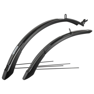 Комплект крыльев M-Wave Mud Max F+R ADJ L, 26-29", 65мм, раздвижные с усами, черные