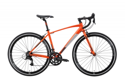 Велосипед Stark Peloton 700.1 2024, оранжевый/черный/серый, 18"