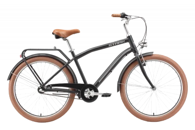 Велосипед Stark Comfort Man 3-speed 2023, черный/серый, 16"