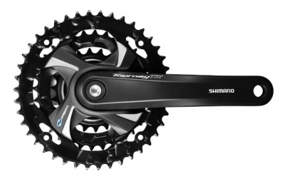 Система шатунов 3ск. 48T Shimano Tourney TX801, с защитой, SQR, 170мм, 48x38x28T, черный