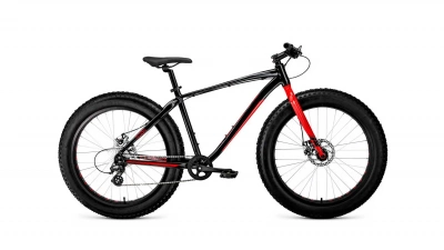 Велосипед FORWARD BIZON 26 (26" 8 ск. рост 18") 2021, черный/красный