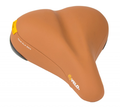 Седло Velo Elastomer, комфорт 264x220мм натур. кожа эластомер. пружин. коричн.